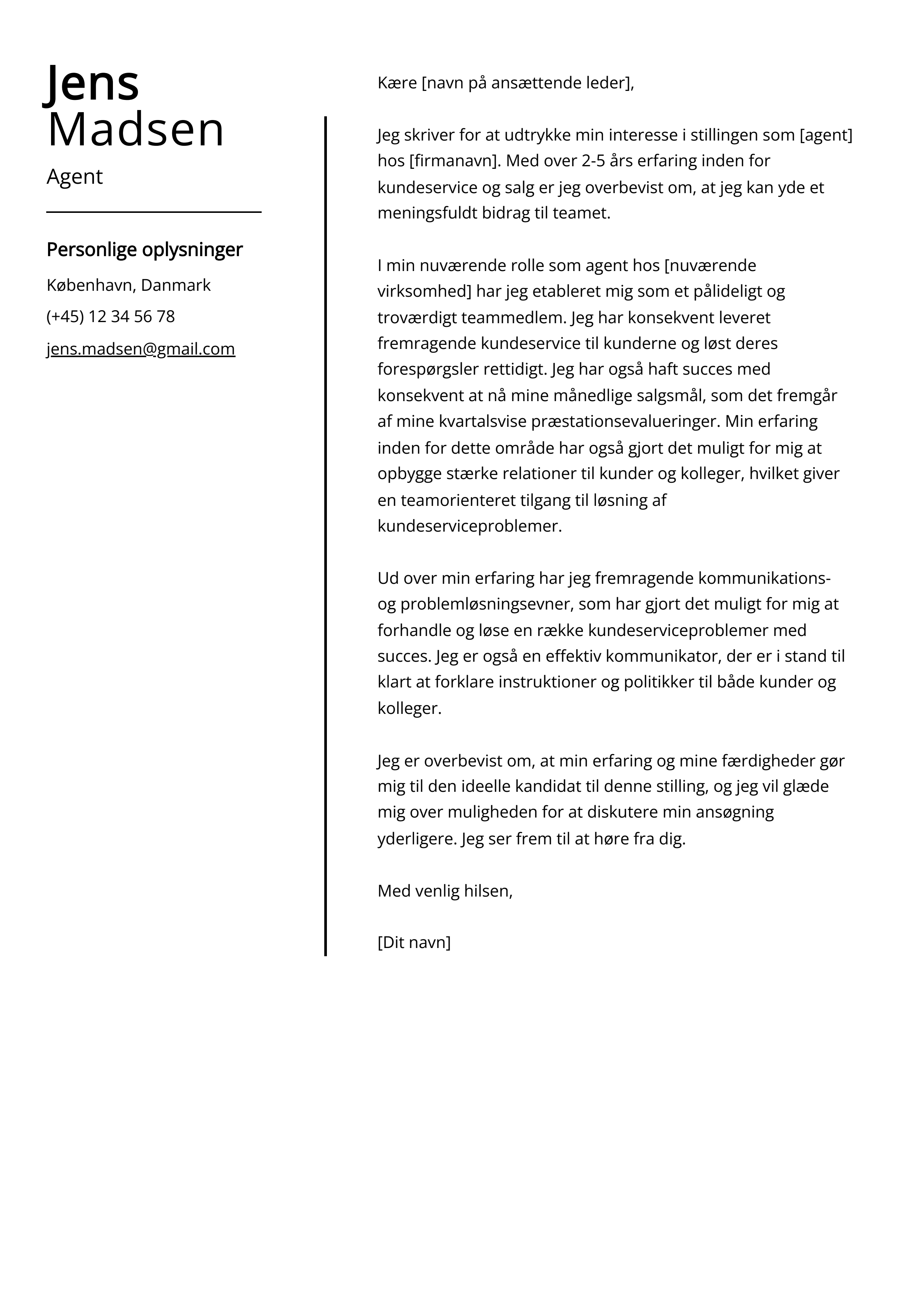 Opret følgebrev